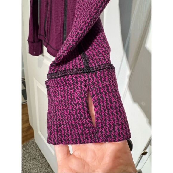 Lululemon Define Teeny Tooth Deep Fuchsia Black Lightweight Knitted Jacket Women - Picture 15 of 16